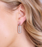 Rectangle Drop Earrings in Silver