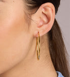 Thin Oversized Hoops in Gold