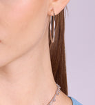 Thin Oversized Hoops in Silver