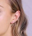 Tube Large Hoops in Silver
