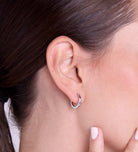 Tube Medium Hoops in Silver