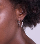 Twisted Hoop Earrings in Silver