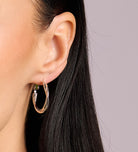 Twisted Hoop Earrings in Silver