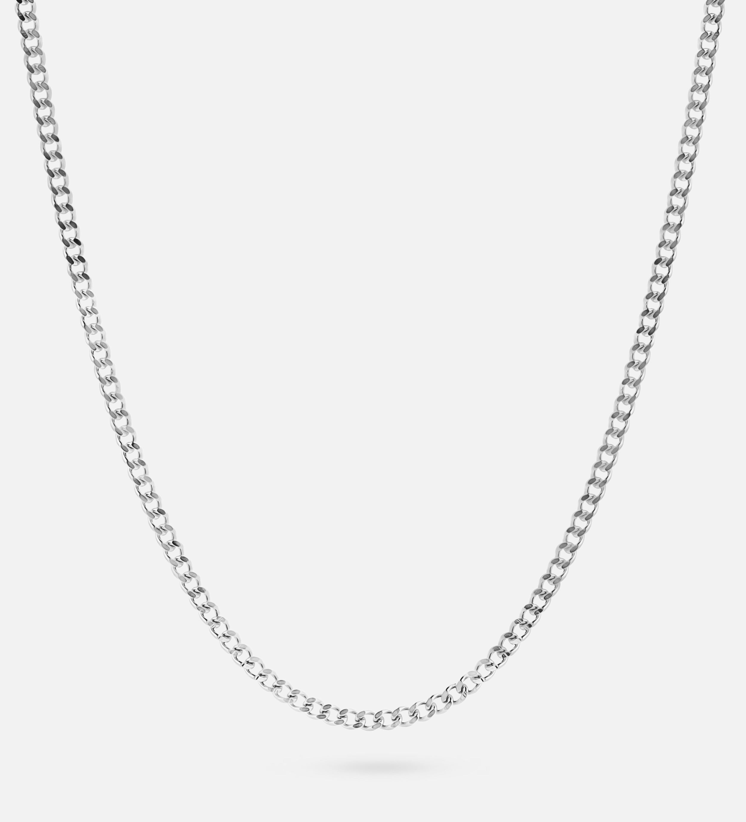 Curb Chain Necklace in Silver