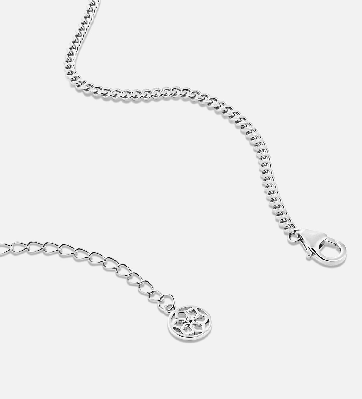 Curb Chain Necklace in Rhodium Plating on 925 Silver - Ash & Harry