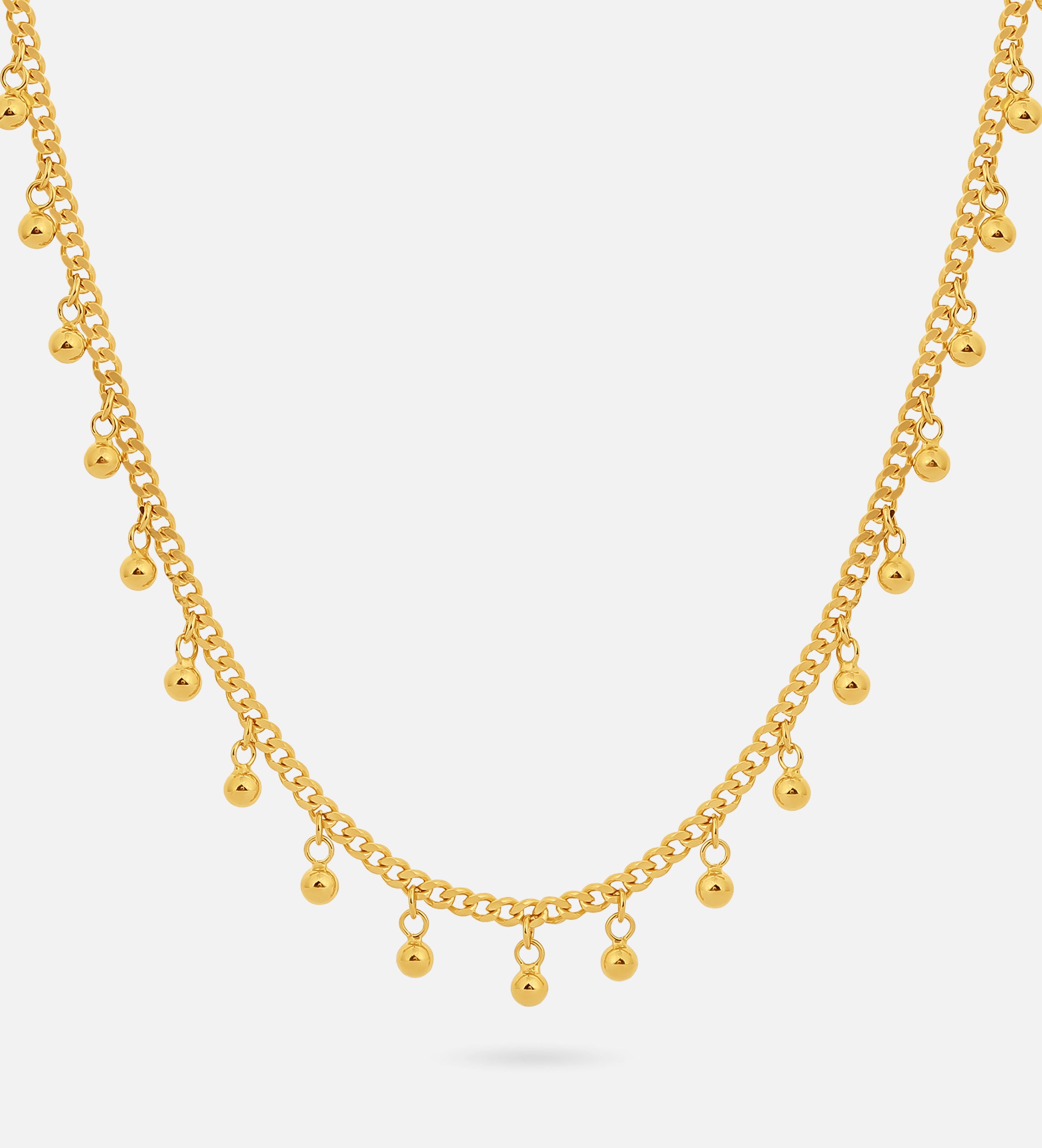 Dangling Dotted Choker in Gold