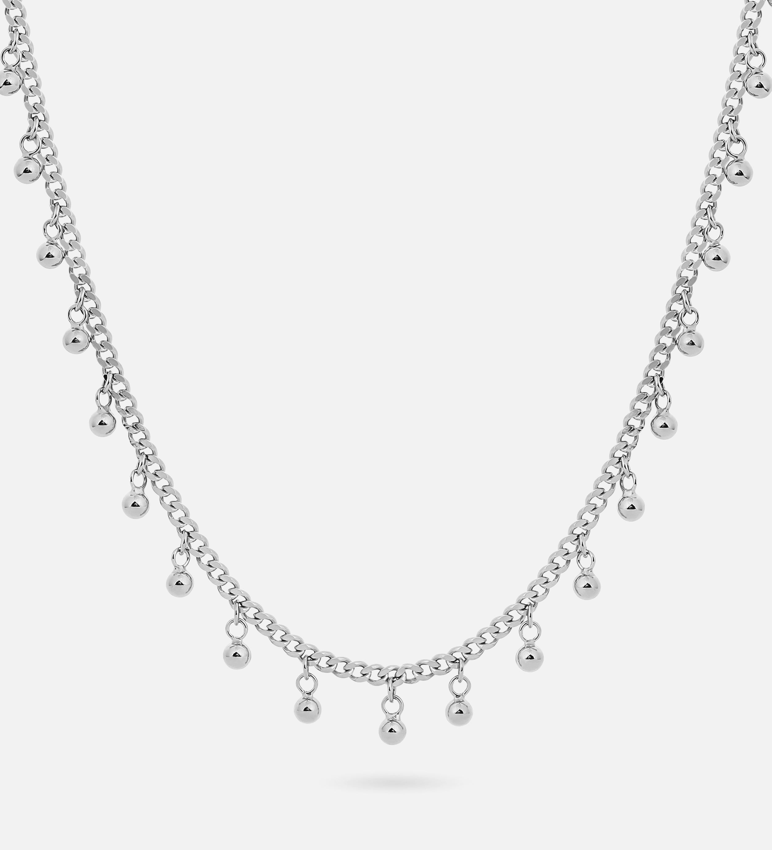 Dangling Dotted Choker in Silver