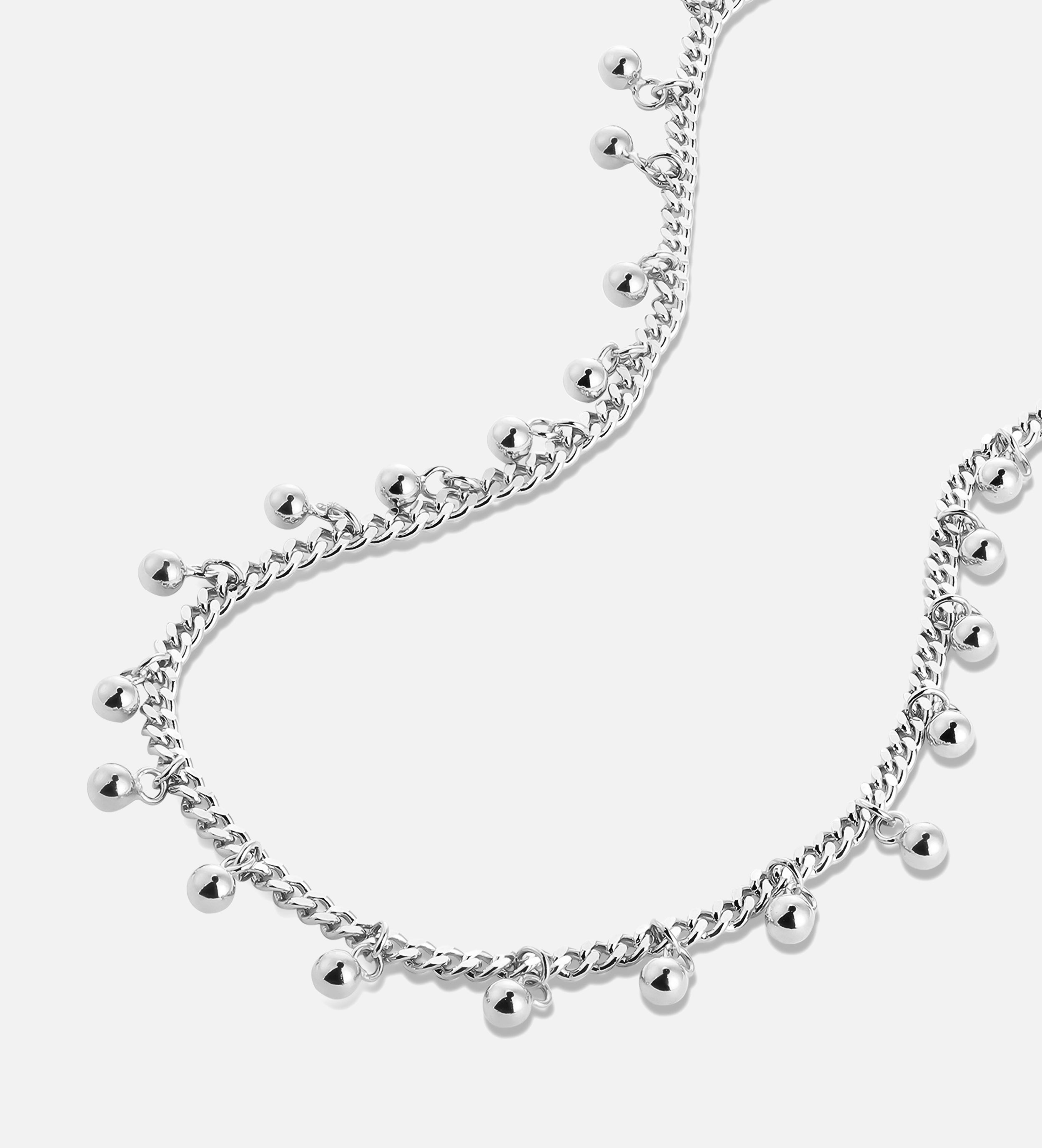 Dangling Dotted Choker in Silver