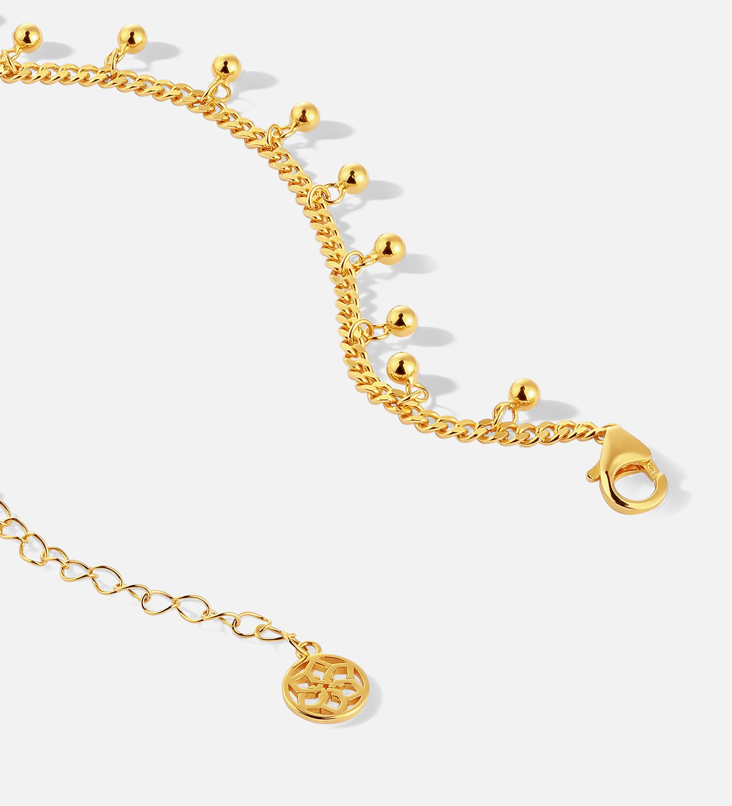 Dangling Dotted Choker in Gold