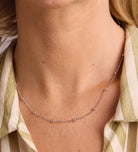 Dotted Chain Necklace in Silver