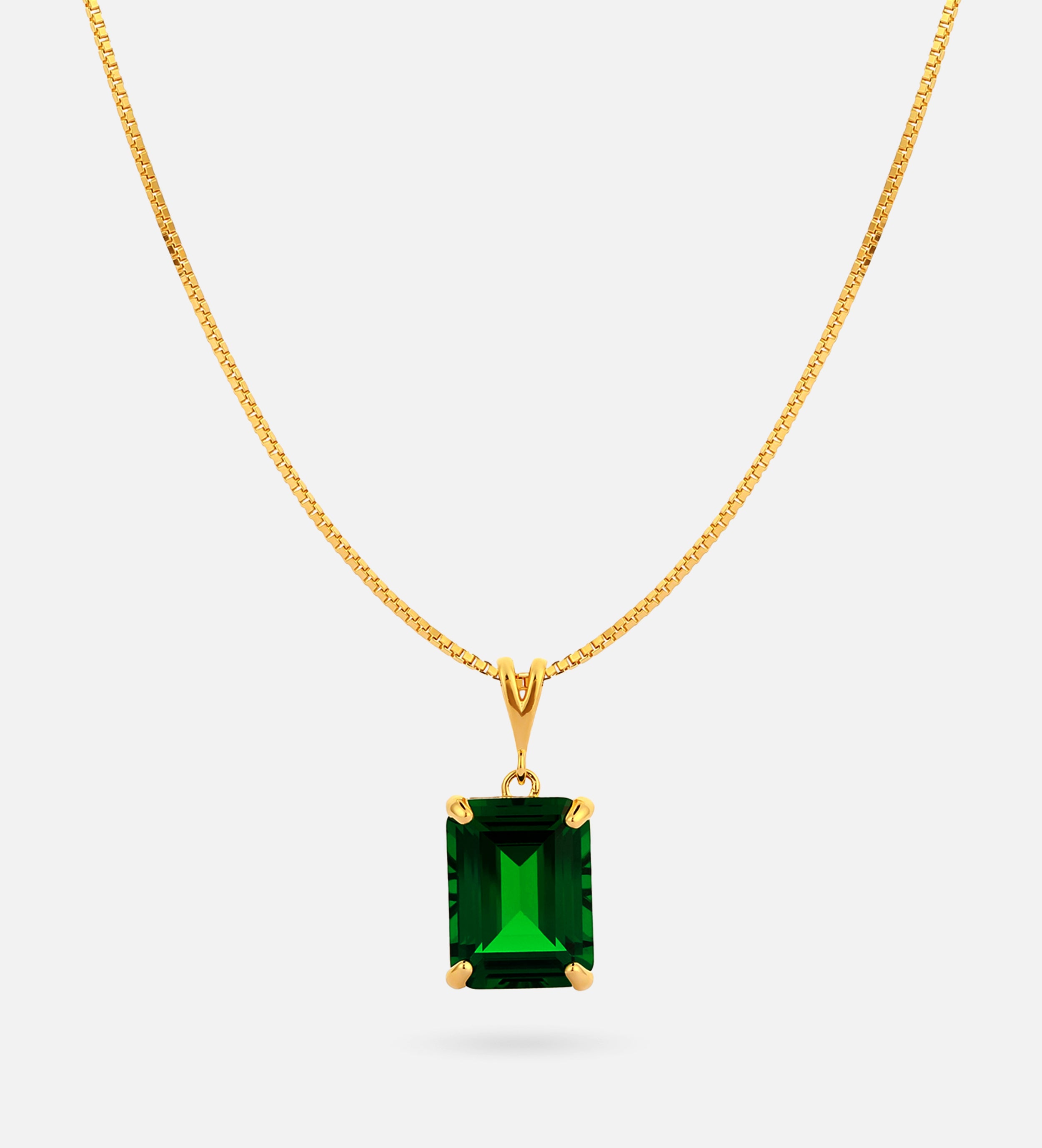 Emerald Cut Pendant Necklace in Gold