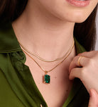 Emerald Cut Pendant Necklace in Gold