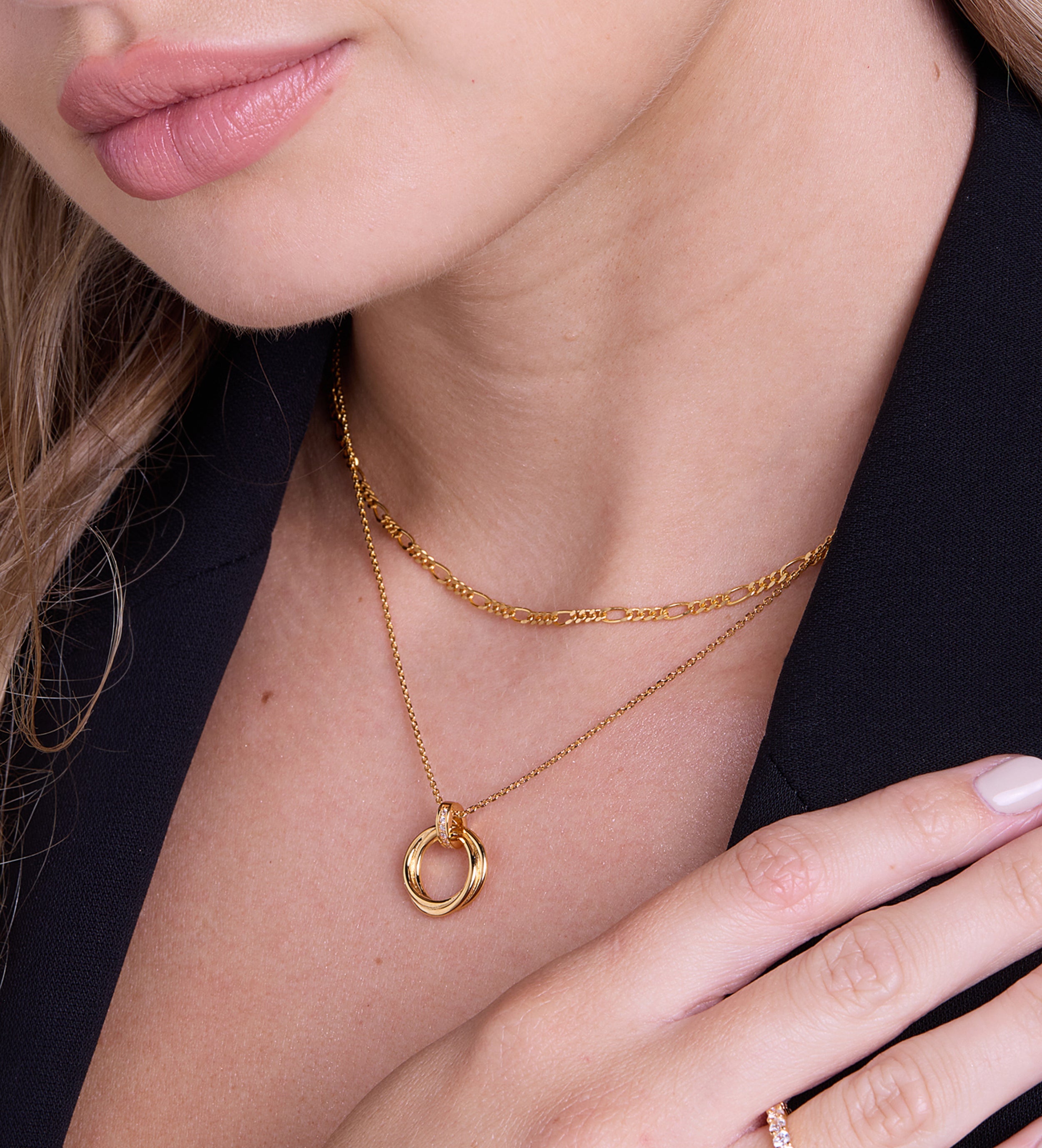 Figaro Chain Necklace in Gold