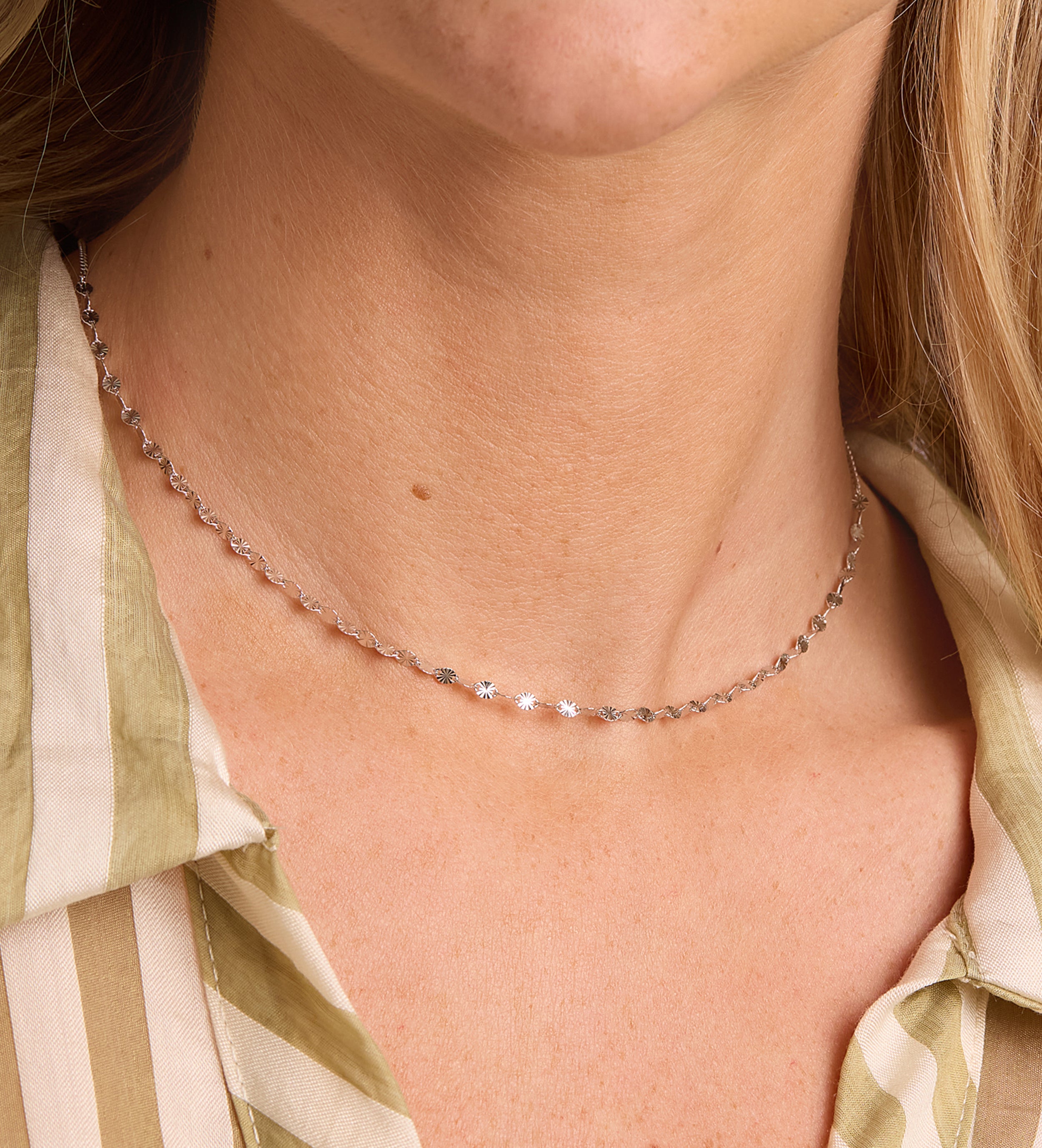 Flutter Chain Choker in Silver