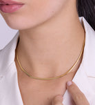 Herringbone Necklace in Gold