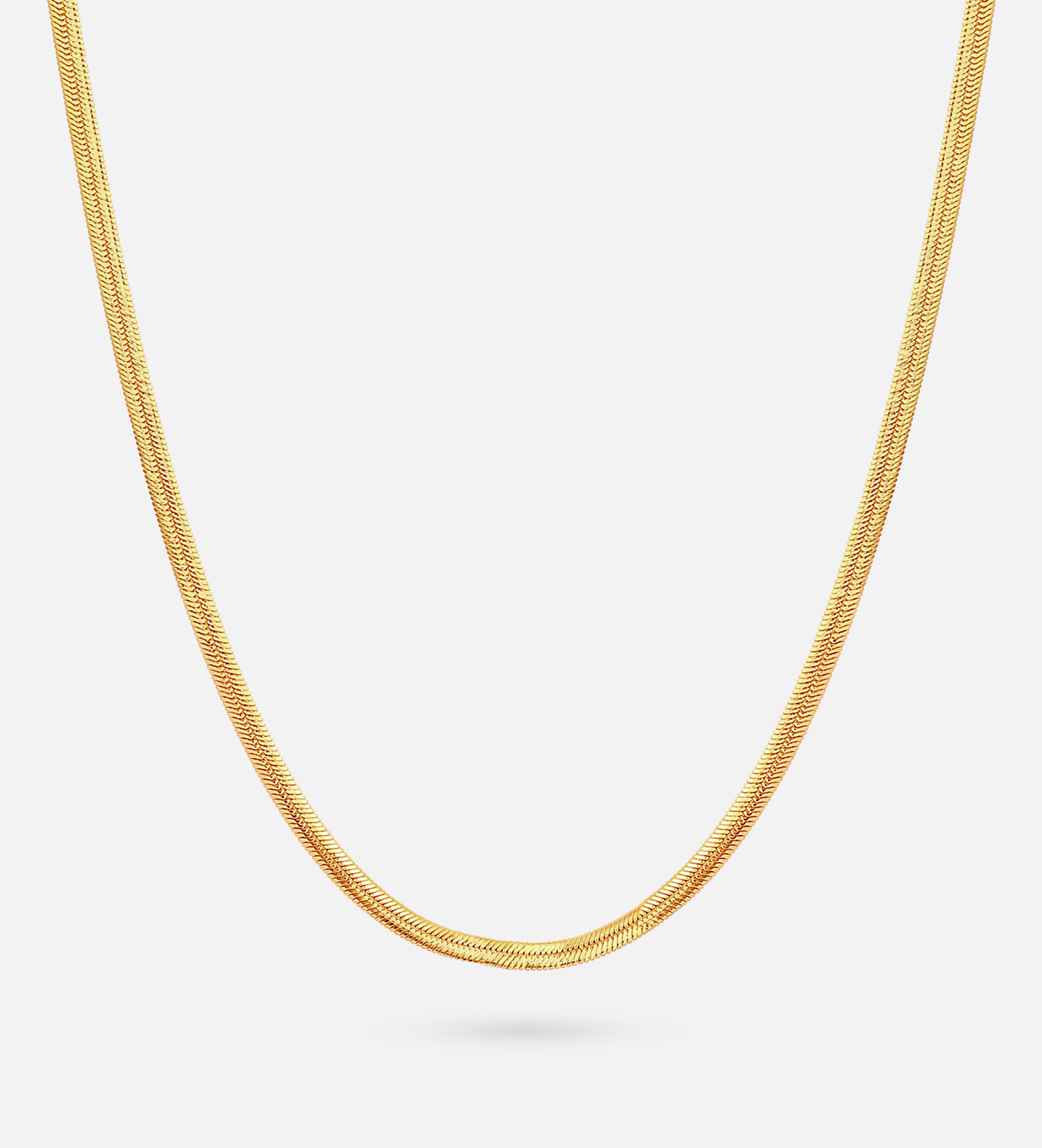 Herringbone Necklace in Gold