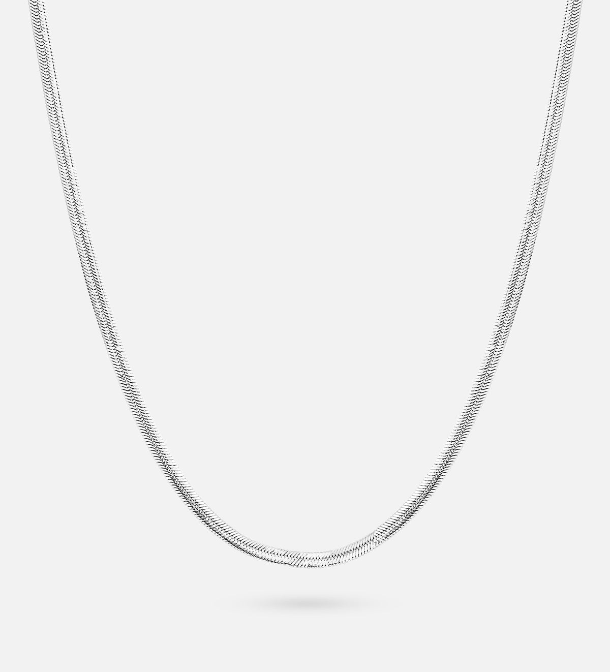Herringbone Necklace in Rhodium Plating on 925 Silver - Ash & Harry