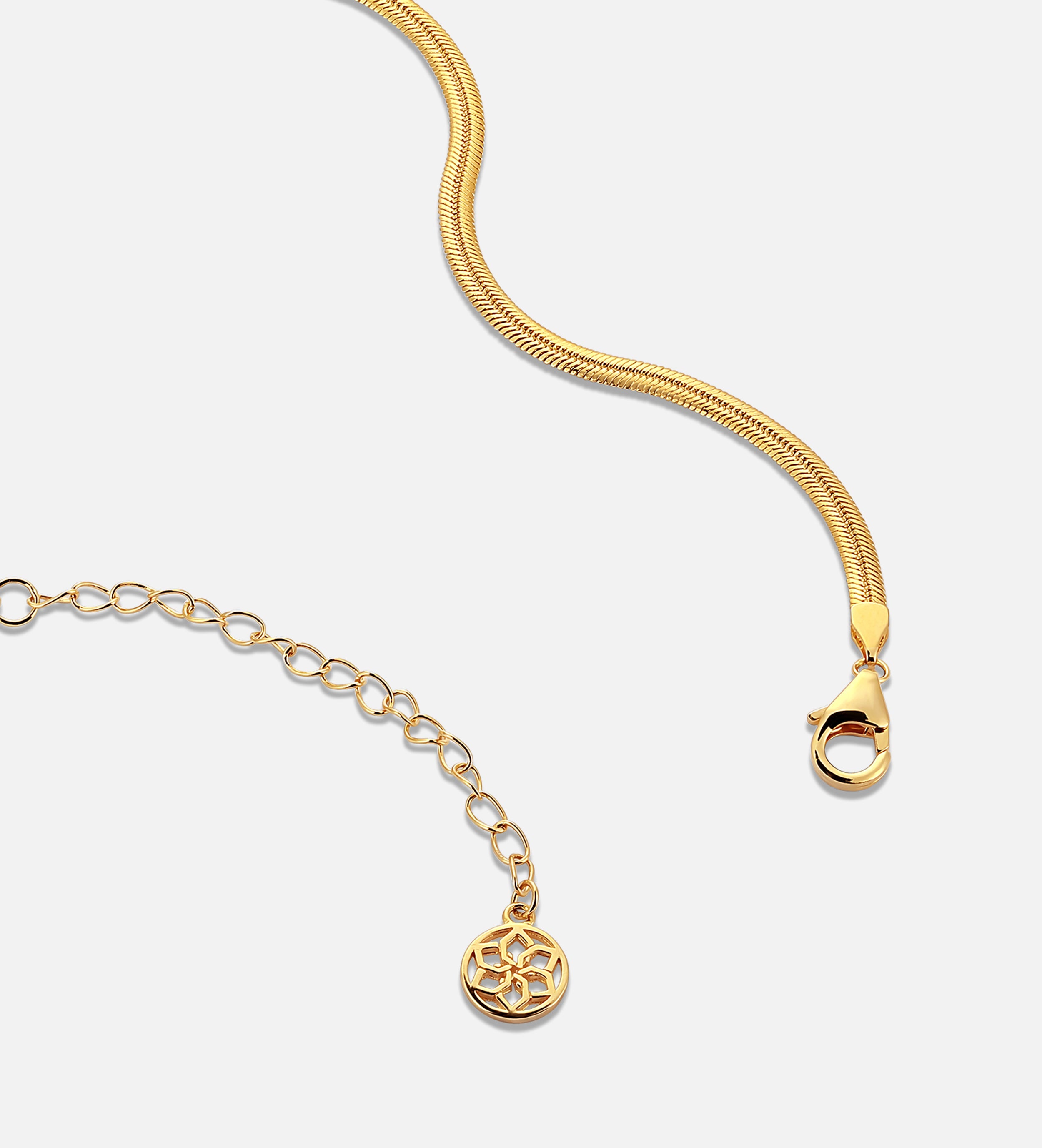 Herringbone Necklace in Gold