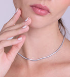 Herringbone Necklace in Silver