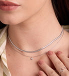Herringbone Necklace in Silver
