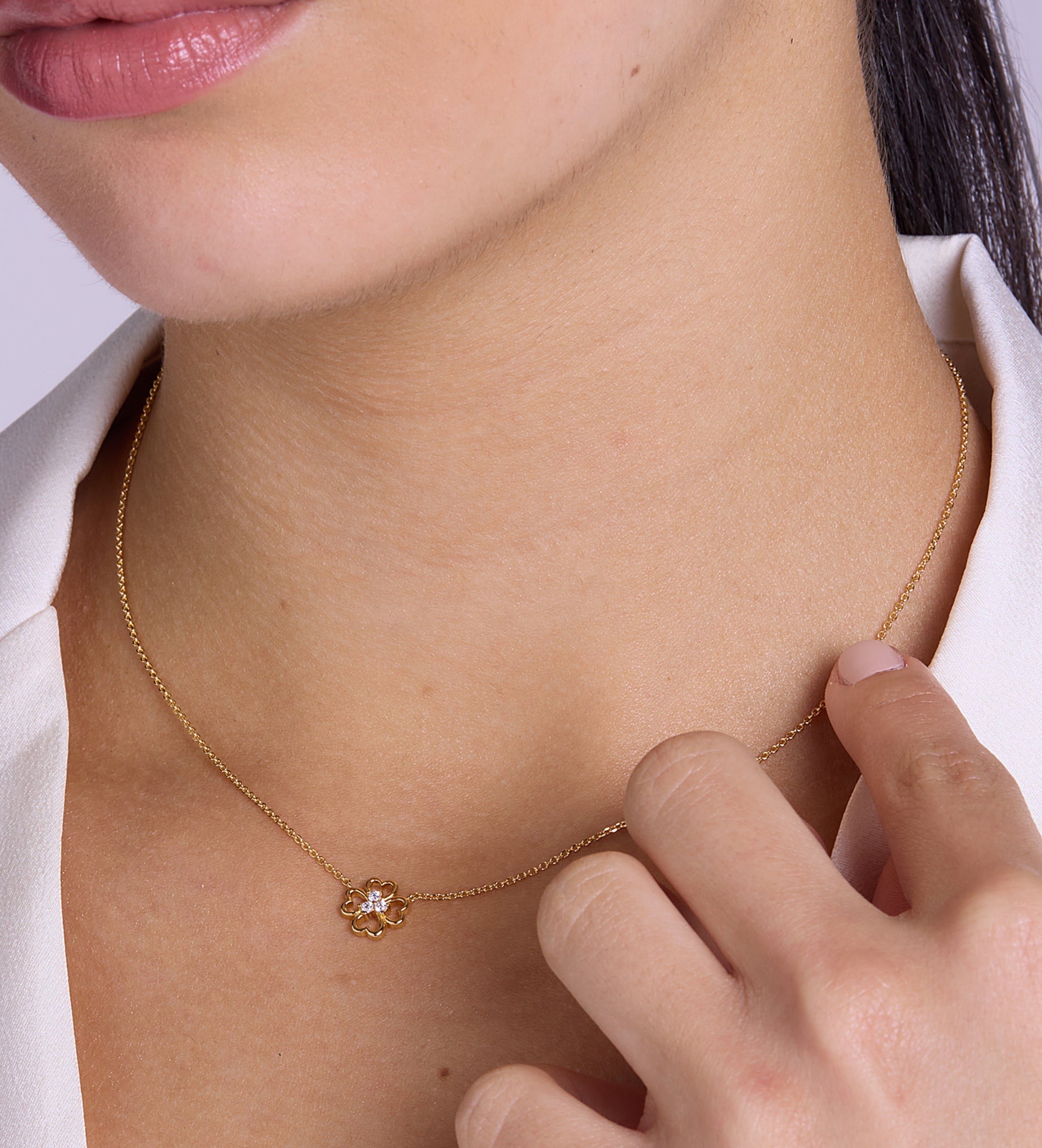 Lucky Clover Necklace in Gold