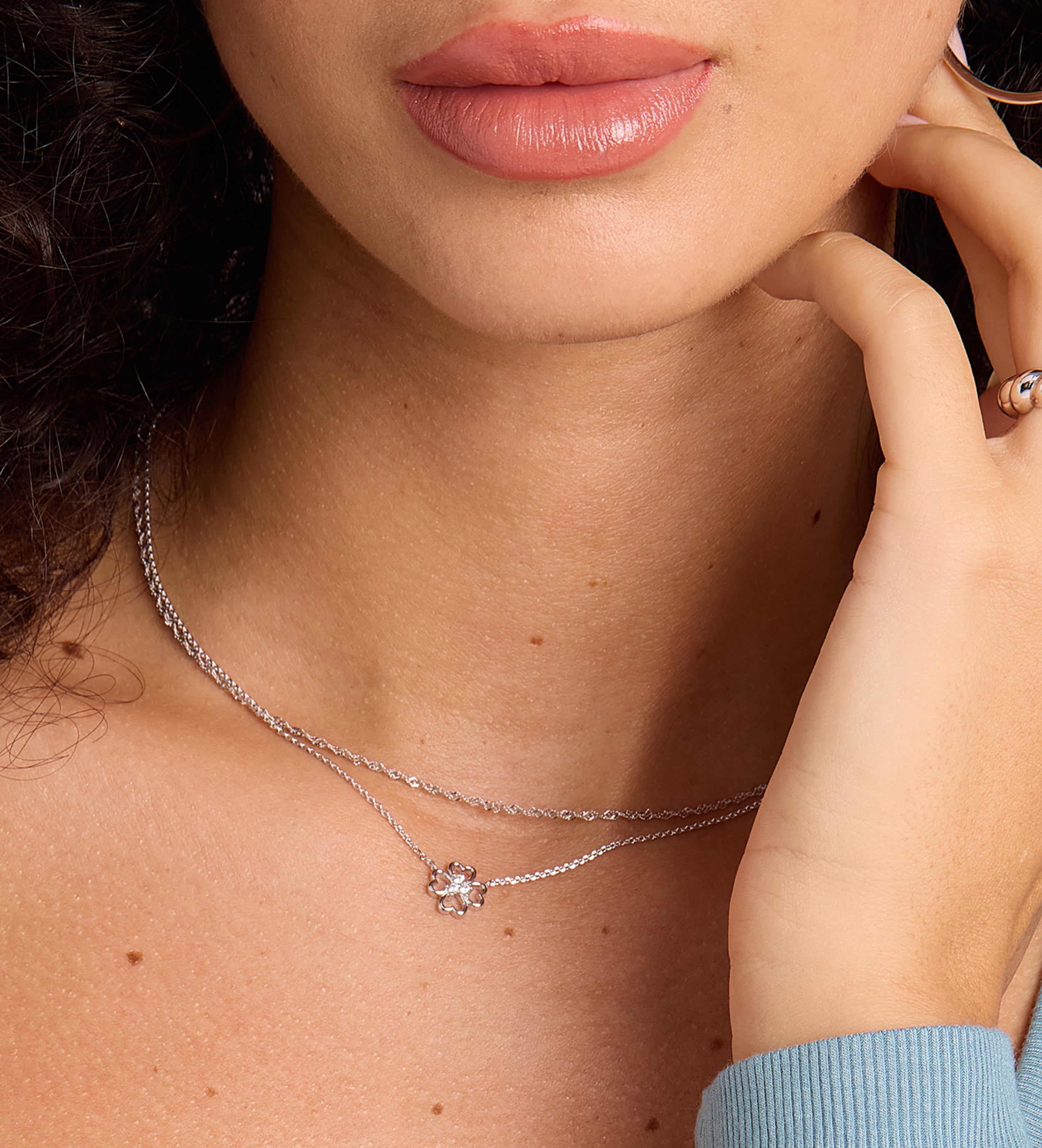 Lucky Clover Necklace in Silver