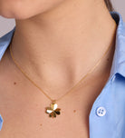 Origami Heart Clover Necklace in Gold