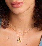 Origami Heart Clover Necklace in Gold
