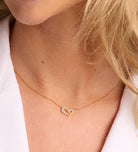 Pave Heart Silhouette Necklace in Gold