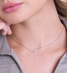 Pave Heart Silhouette Necklace in Silver