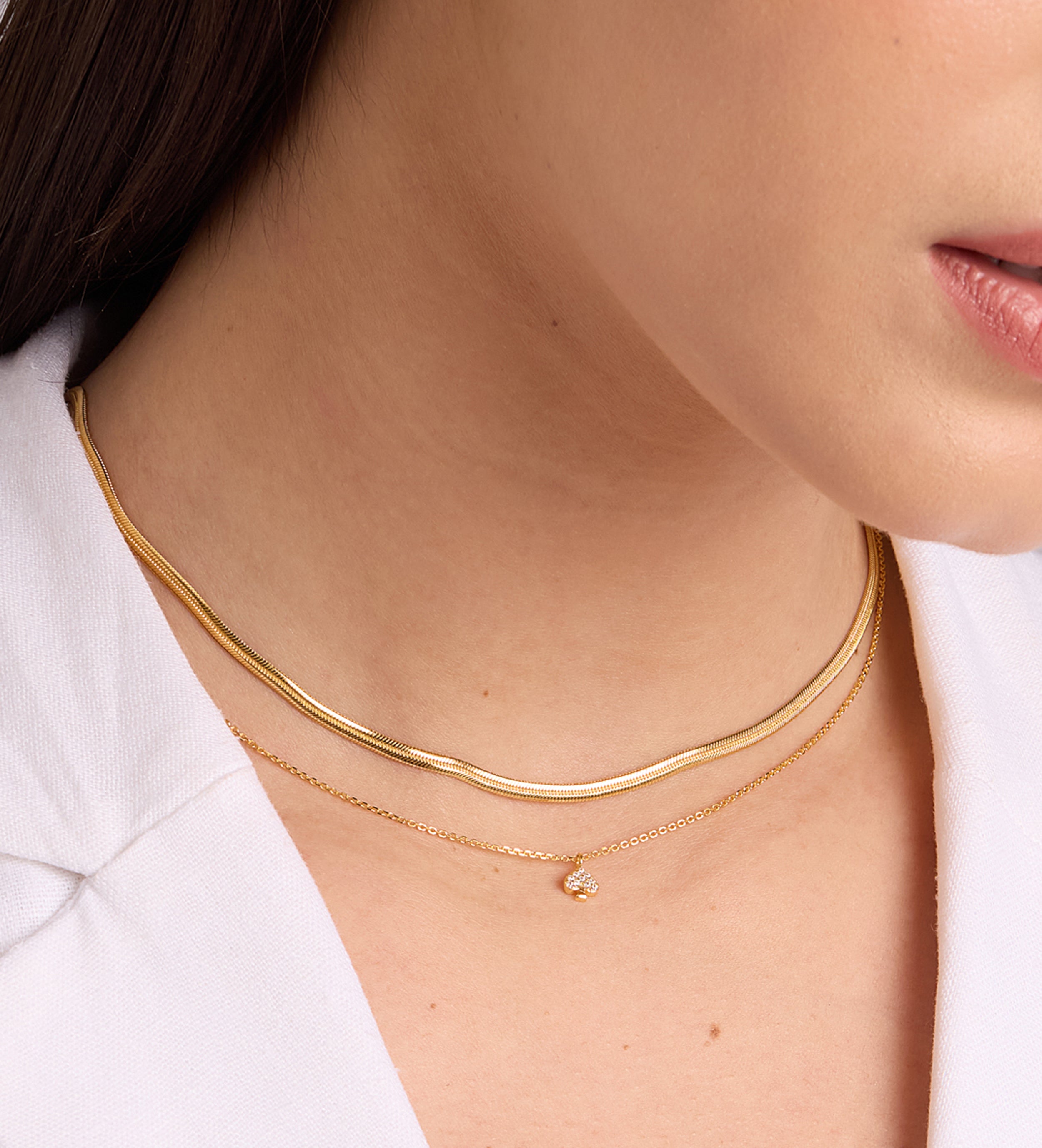 Pave Spade Necklace in Gold
