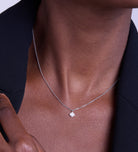 Pave Spade Necklace in Silver