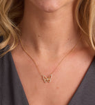 Pave Butterfly Silhouette Necklace in Gold