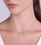 Pave Butterfly Necklace in Silver