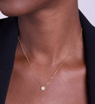 Round Pave Cluster Necklace in Gold