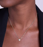 Round Pave Cluster Necklace in Silver