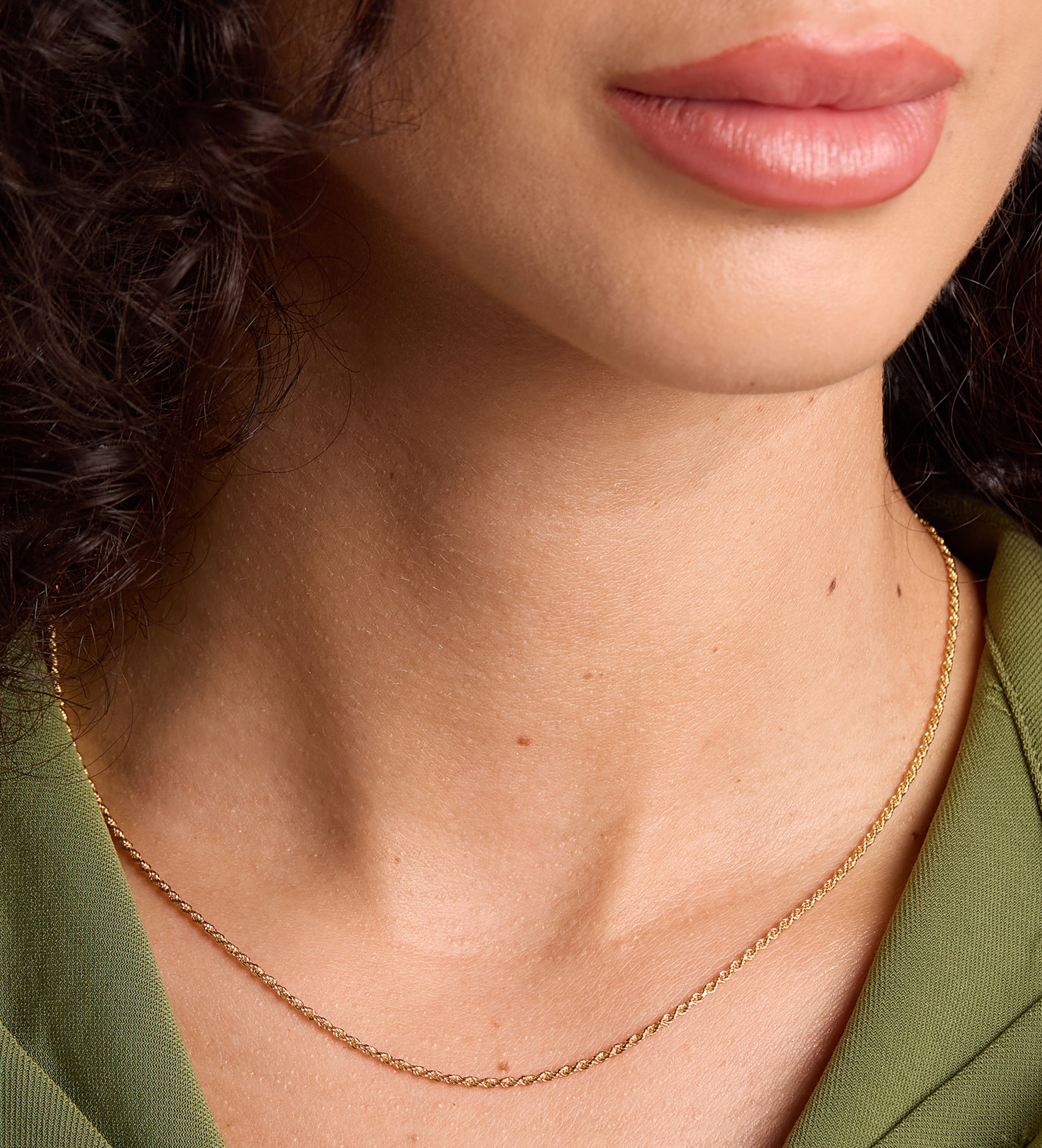 Rope Chain Necklace in Gold