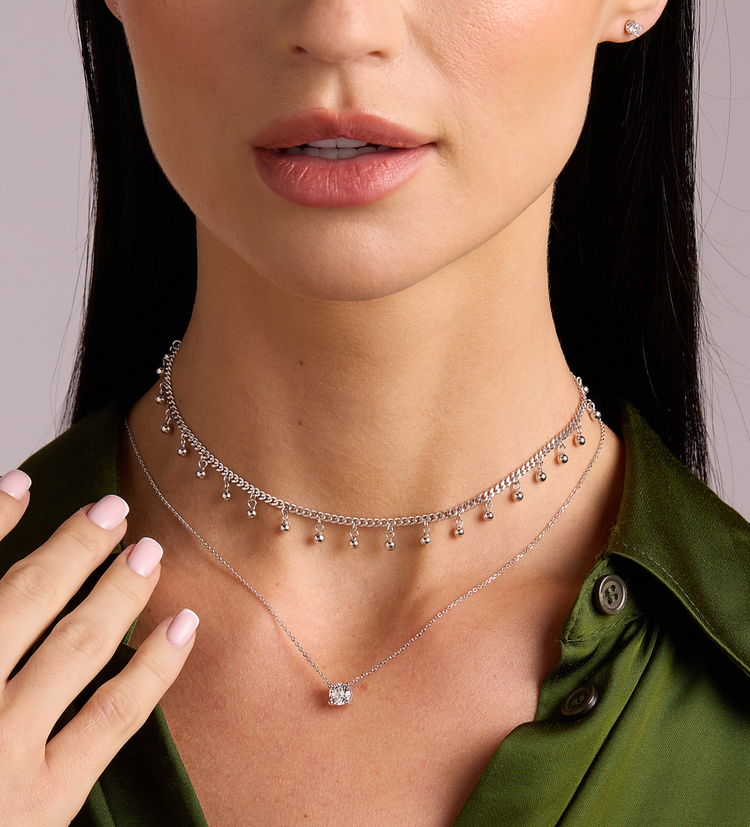 Solitaire Pendant Necklace in Silver