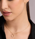 Gemstone Ring Necklace in Gold