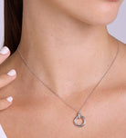 Triple Ring Necklace in Silver