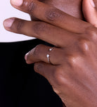 Two Stone Open Bezel Ring in Silver