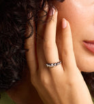 Thin Croissant Ring in Silver