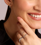 Thin Croissant Ring in Silver