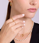 Double Beaded Stacker Ring in Gold