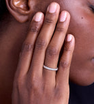 Double Beaded Stacker Ring in Silver