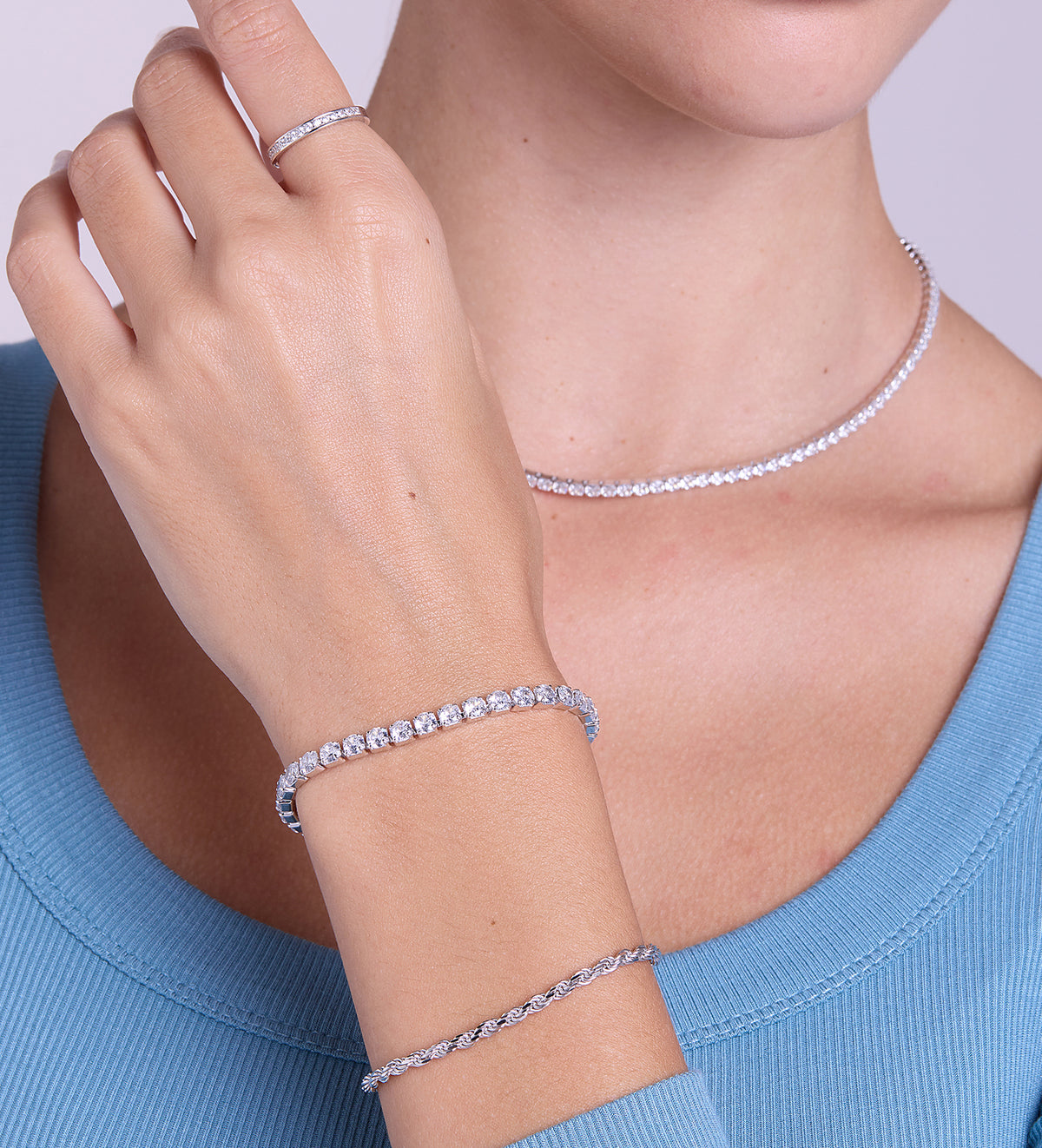Half Infinity Band in Rhodium Plating on 925 Silver - Ash & Harry