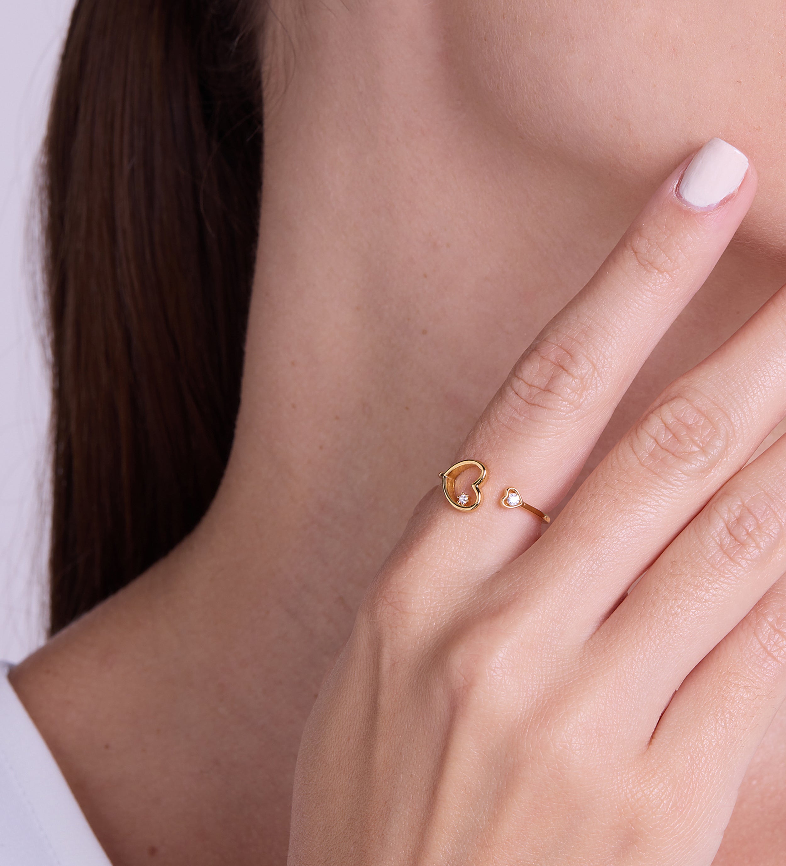 Heart to Heart Ring in Gold