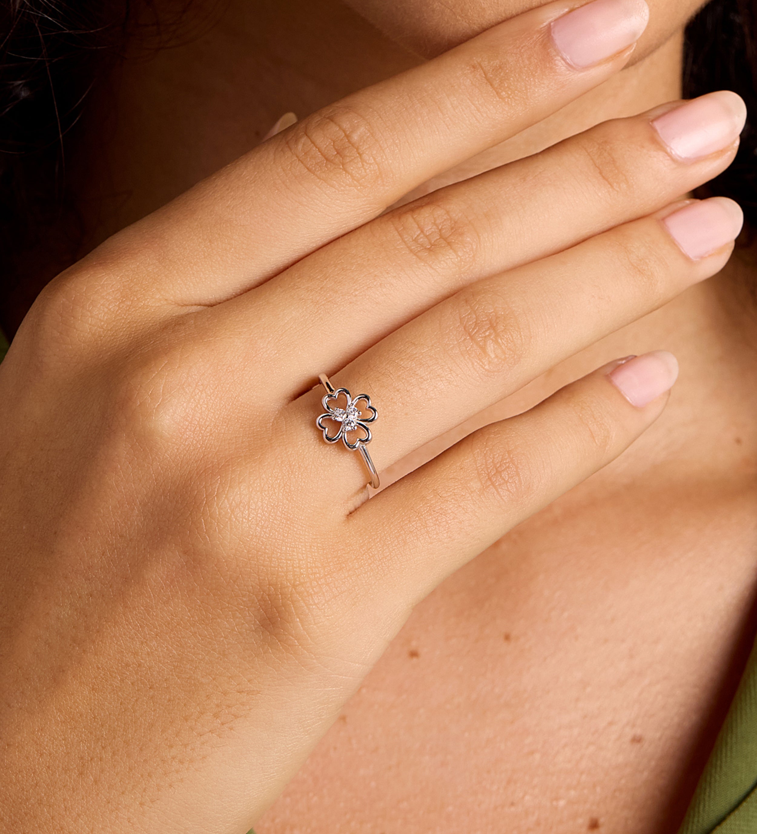 Lucky Clover Ring in Silver