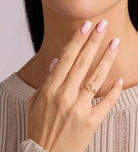 Pave Heart Silhouette Ring in Gold