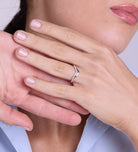 Pave Wishbone Ring in Silver